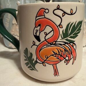 Eli & Ana Festive Flamingo Mug with Green Handle *New*
